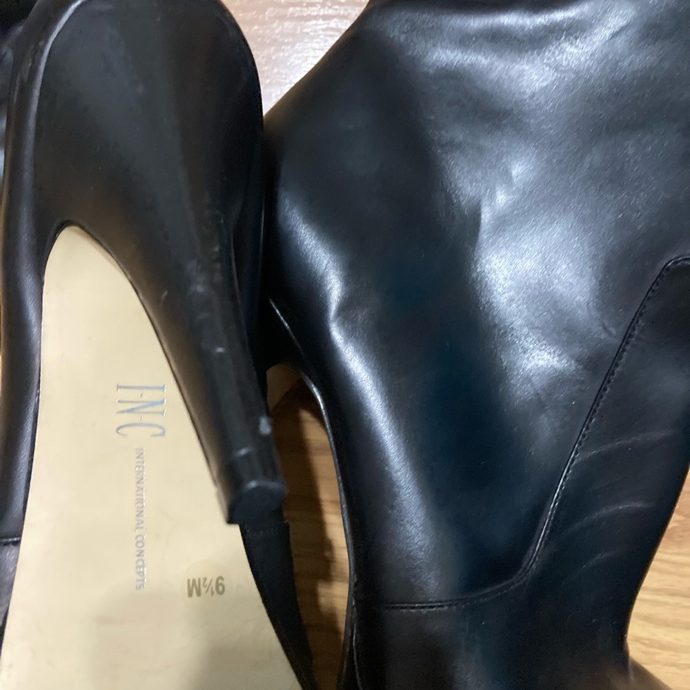 INC International Concept Black High Heel Boots - Picture 5 of 7